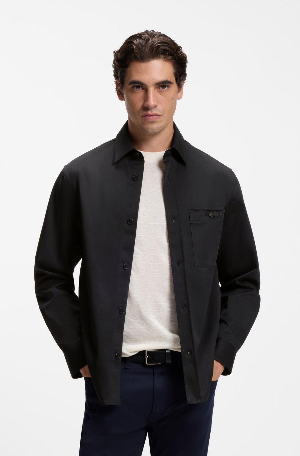 x ASTON MARTIN relaxed-fit overshirt in stretch cotton