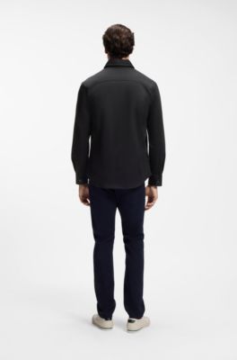 BOSS x ASTON MARTIN Relaxed-Fit Overshirt aus Stretch-Baumwolle, Schwarz