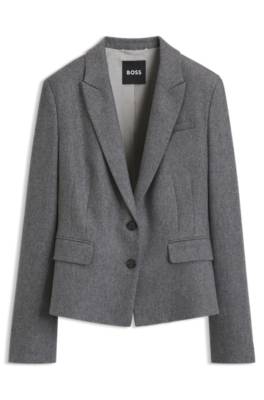 Boss Slim-fit blazer in melange flannel dam – bild 4