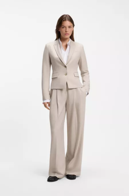 Slim-fit blazer in melange flannel