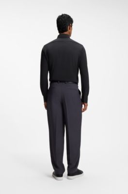 Chemise Regular en jersey stretch performant, Noir