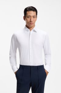 Chemise Regular en jersey stretch performant, Blanc