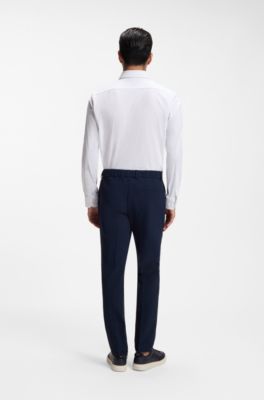 Regular-fit shirt in performance-stretch jersey, White