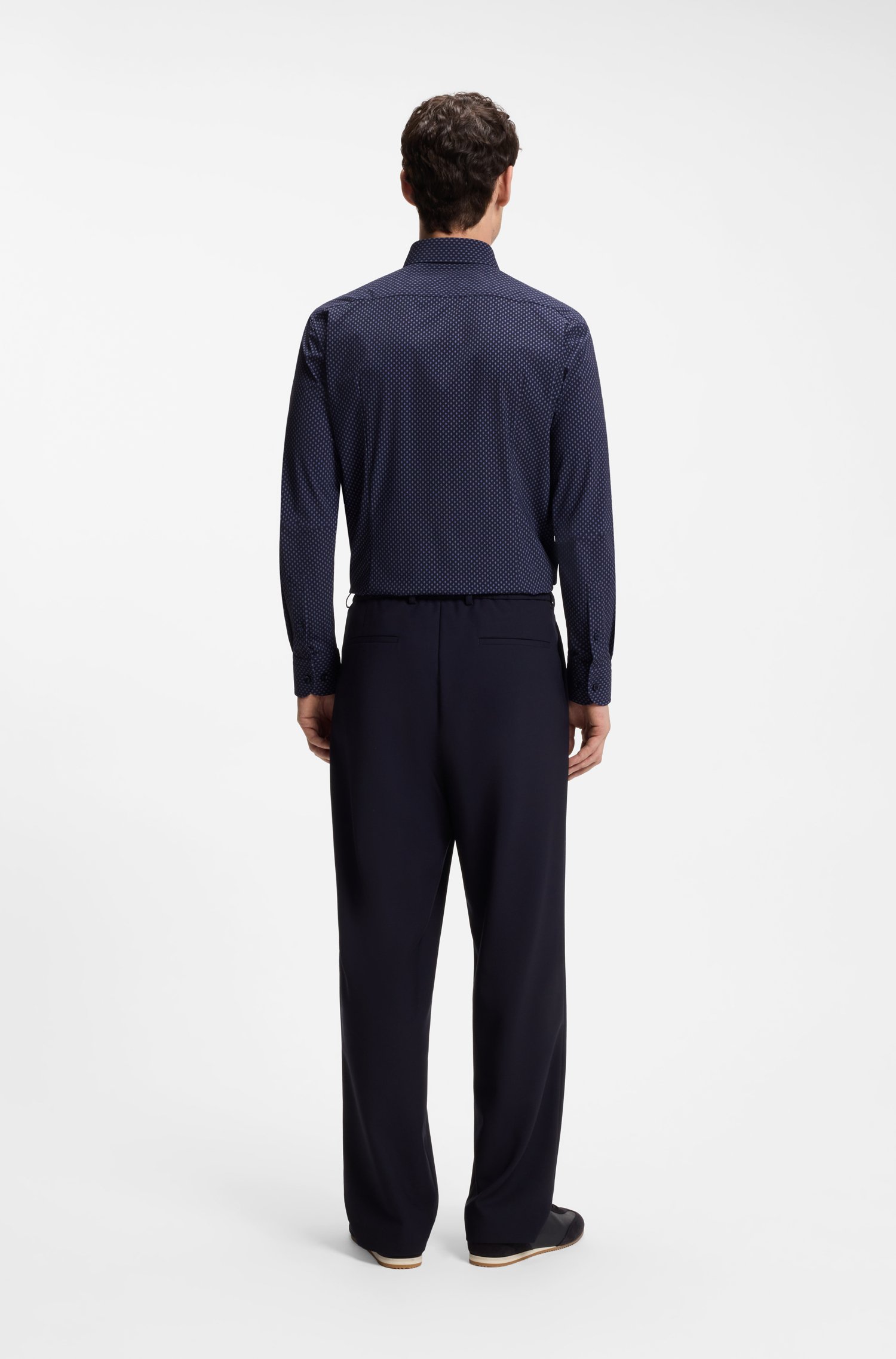 Boss Slim-fit shirt in printed performance-stretch fabric skjortor & blusar herr – bild 3