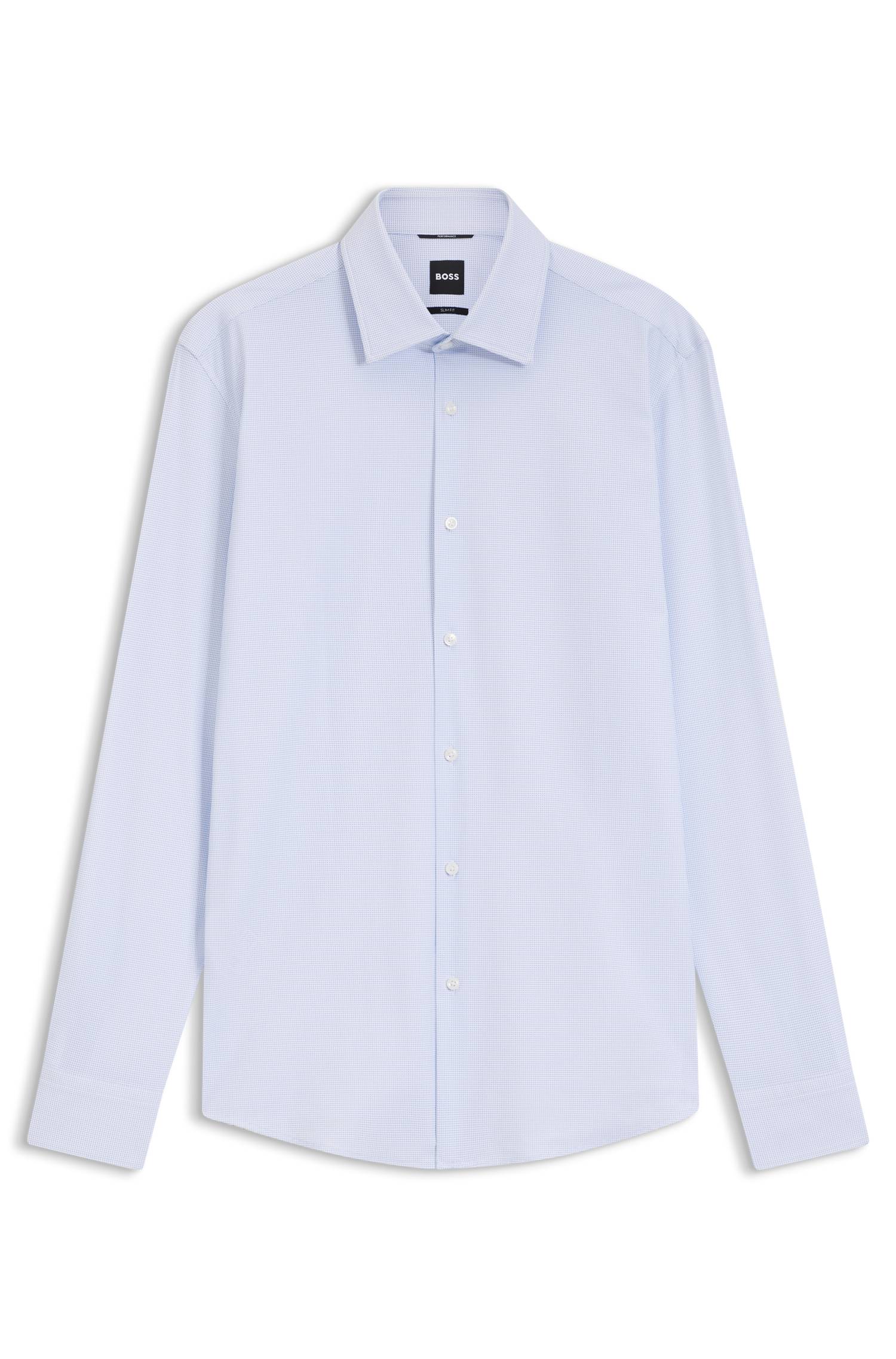 Boss Slim-fit shirt in printed performance-stretch fabric skjortor & blusar herr – bild 4