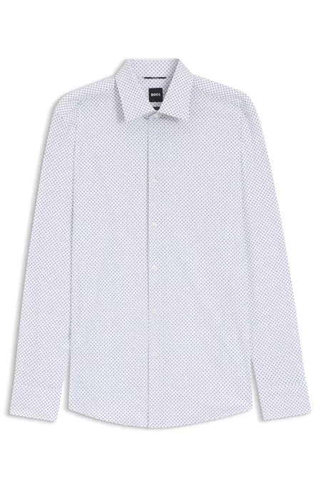 Bedrucktes Slim-Fit Hemd aus Performance-Stretch-Gewebe