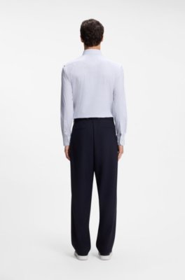 Boss Slim-fit shirt in printed performance-stretch fabric mönstrade skjortor herr – bild 3