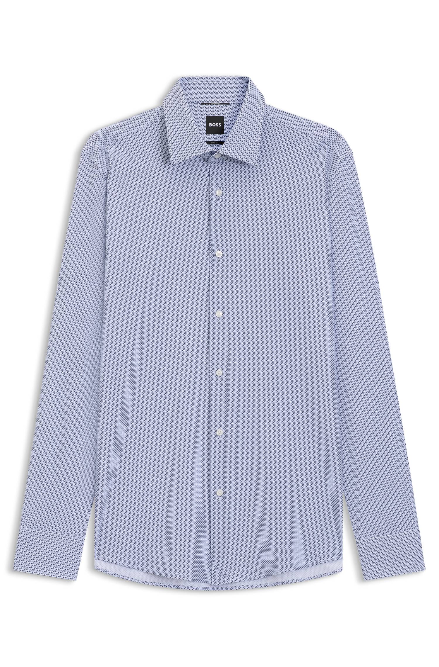 Boss Slim-fit shirt in printed performance-stretch fabric skjortor & blusar herr – bild 4