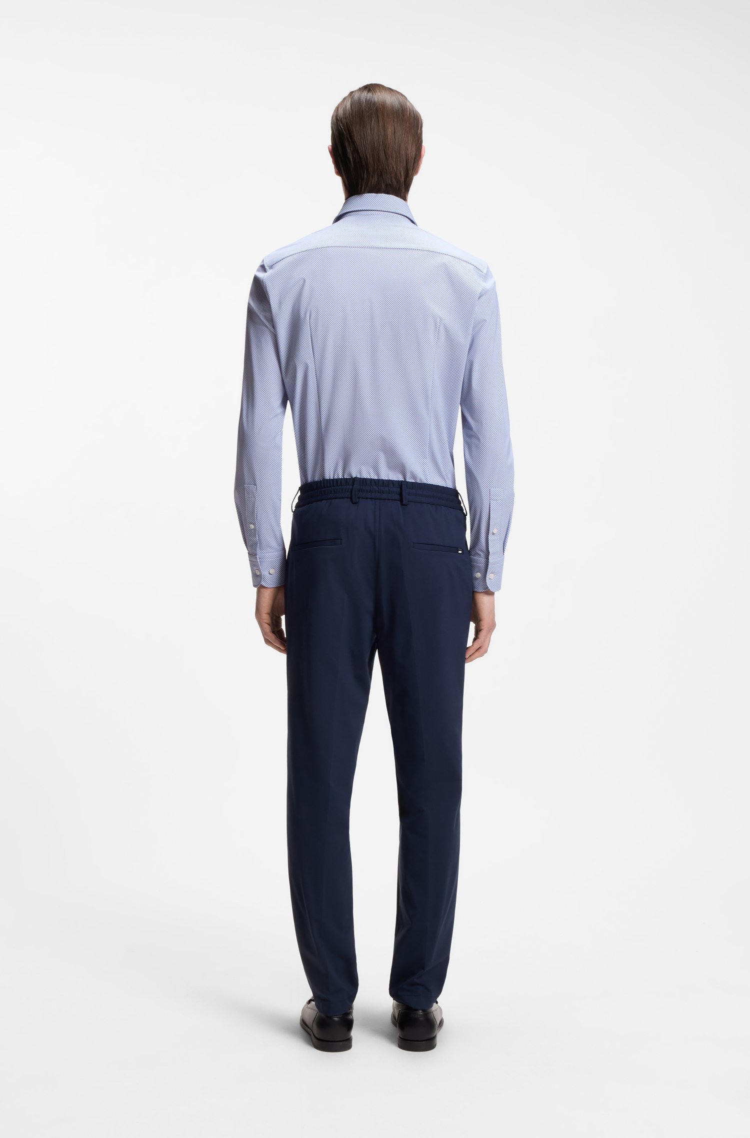 Boss Slim-fit shirt in printed performance-stretch fabric skjortor & blusar herr – bild 3