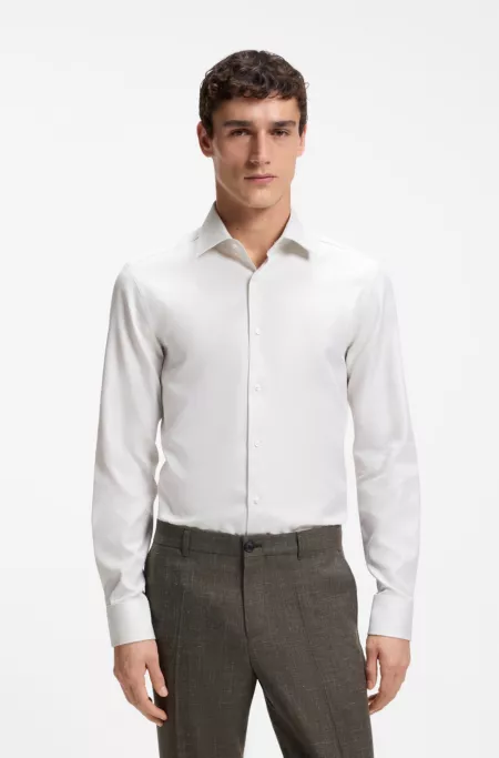 Slim-Fit Hemd aus edler italienischer Baumwolle