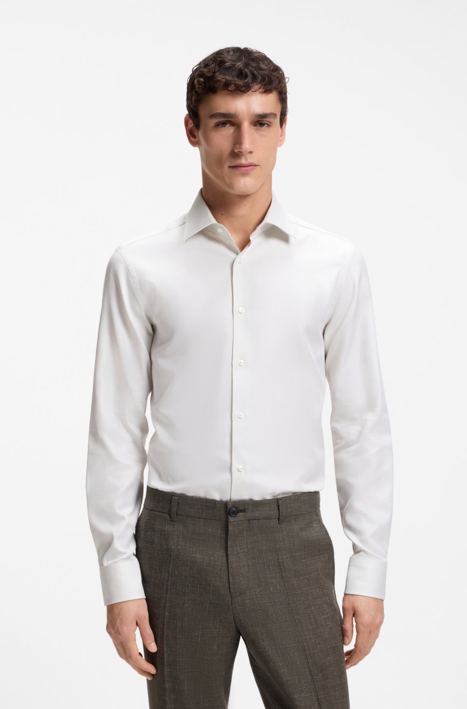 Slim-fit shirt in refined Italian cotton