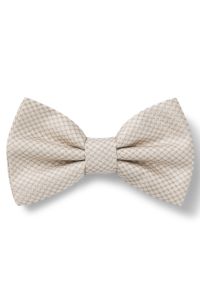 Silk bow tie in micro-patterned jacquard, Natural