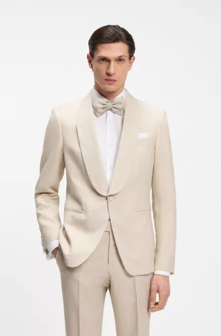 Silk bow tie in micro-patterned jacquard