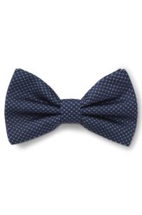 Silk bow tie in micro-patterned jacquard, Dark Blue