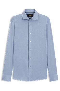 Slim-fit shirt in cotton and silk