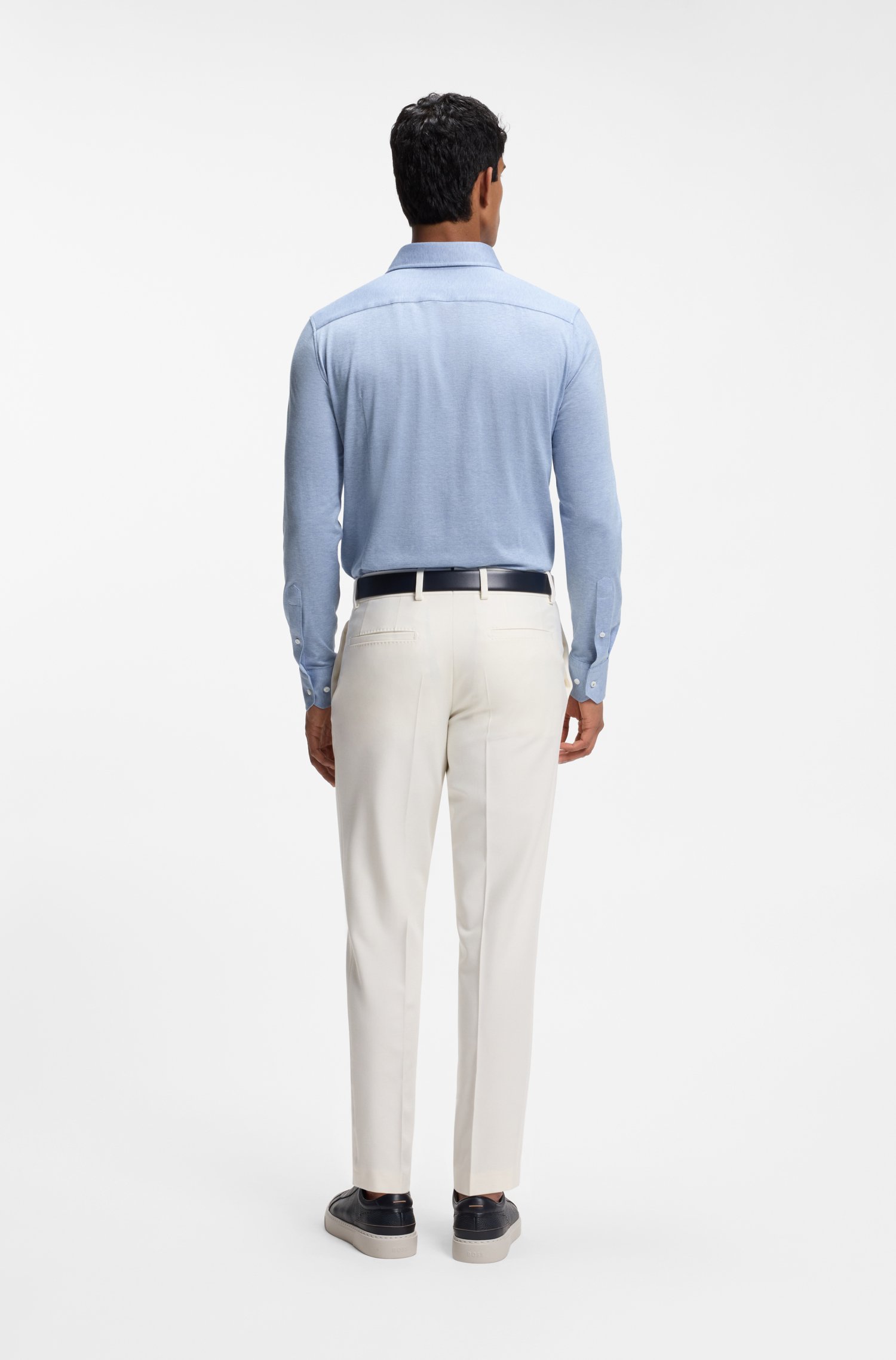 Boss Slim-fit shirt in cotton and silk skjortor & blusar herr – bild 3