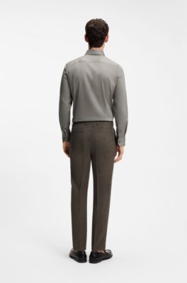 Boss Slim-fit shirt in a thermoregulating structured cotton blend kostymskjortor herr – bild 3