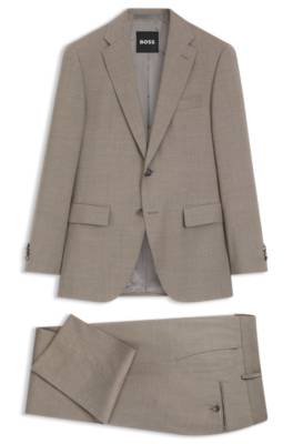 Two-piece regular-fit suit in melange stretch wool 1