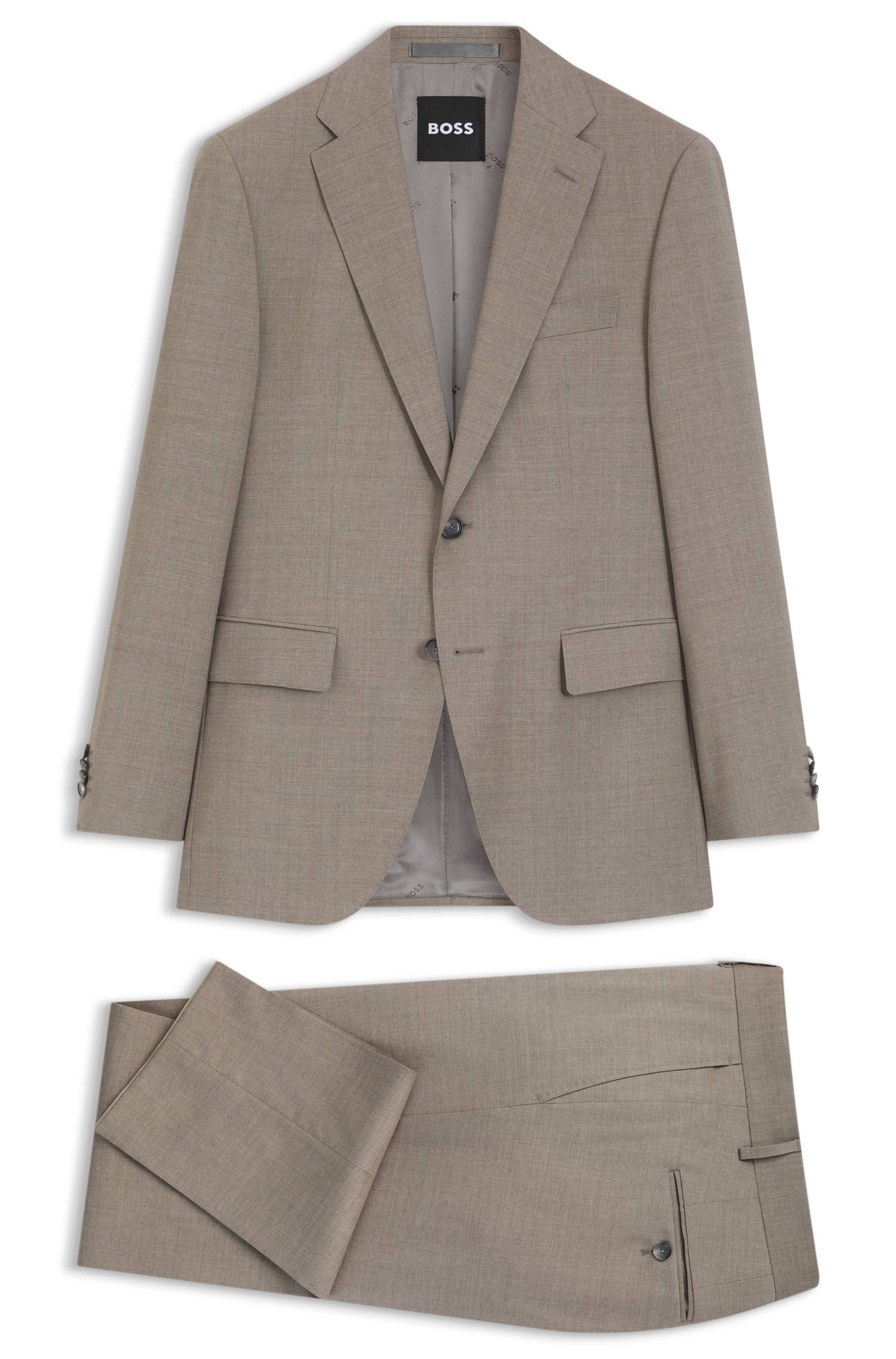 Boss Two-piece regular-fit suit in melange stretch wool kostymer herr – bild 4