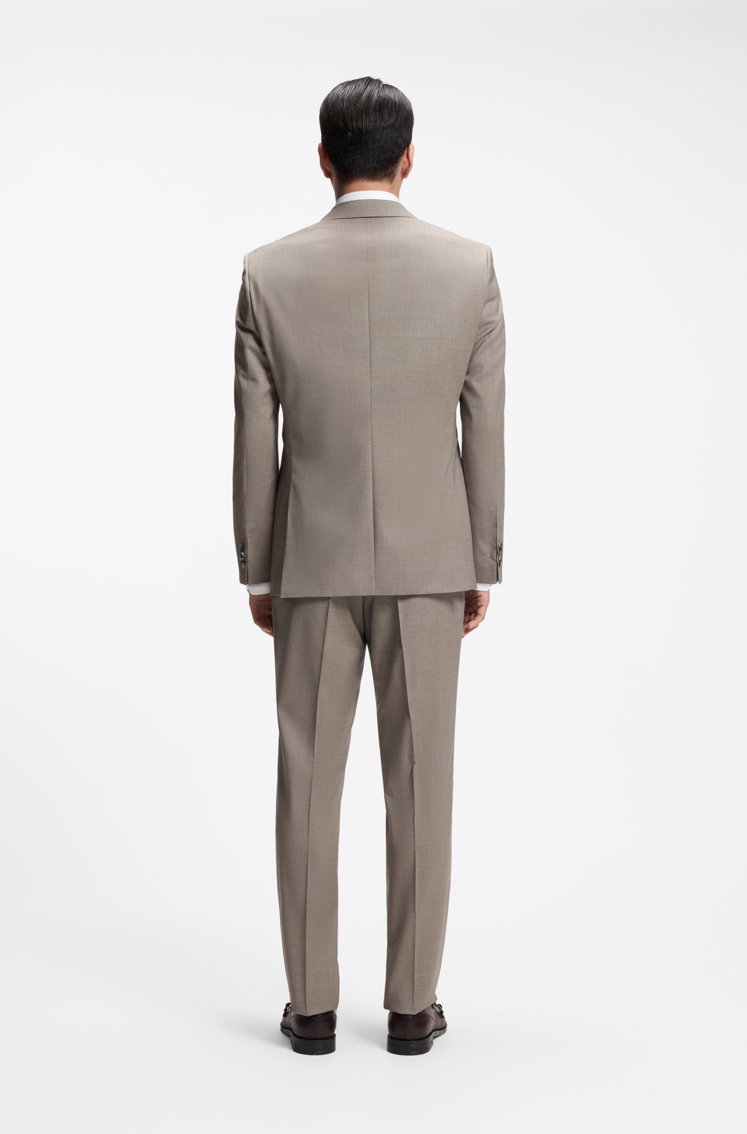 Boss Two-piece regular-fit suit in melange stretch wool kostymer herr – bild 3