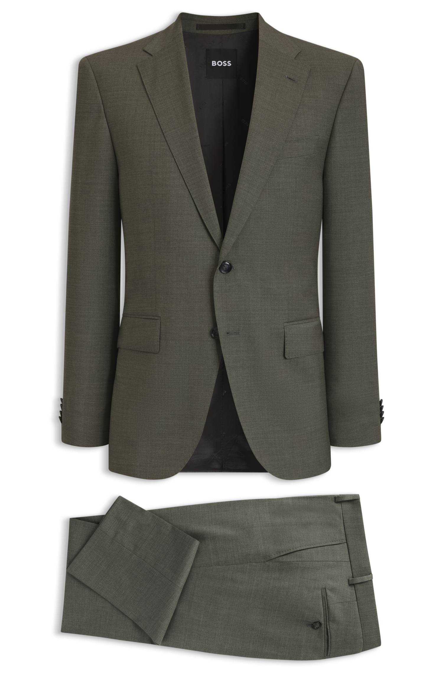 Boss Two-piece regular-fit suit in melange stretch wool kostymer herr – bild 4