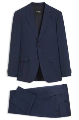 Two-piece slim-fit suit in checked stretch wool 1