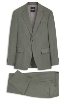 Two-piece slim-fit suit in patterned stretch wool 1