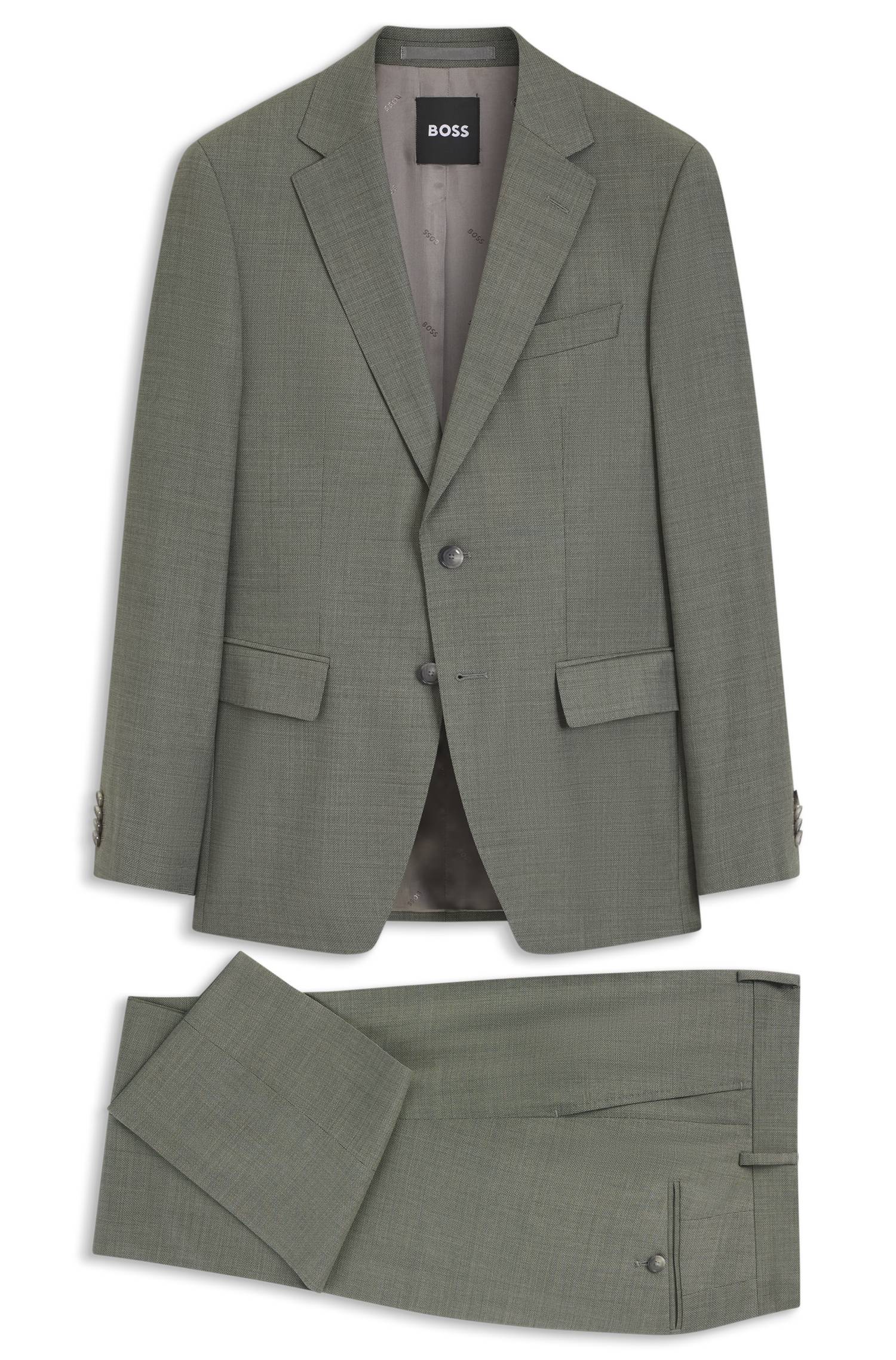 Boss Two-piece slim-fit suit in patterned stretch wool kostymer herr – bild 4
