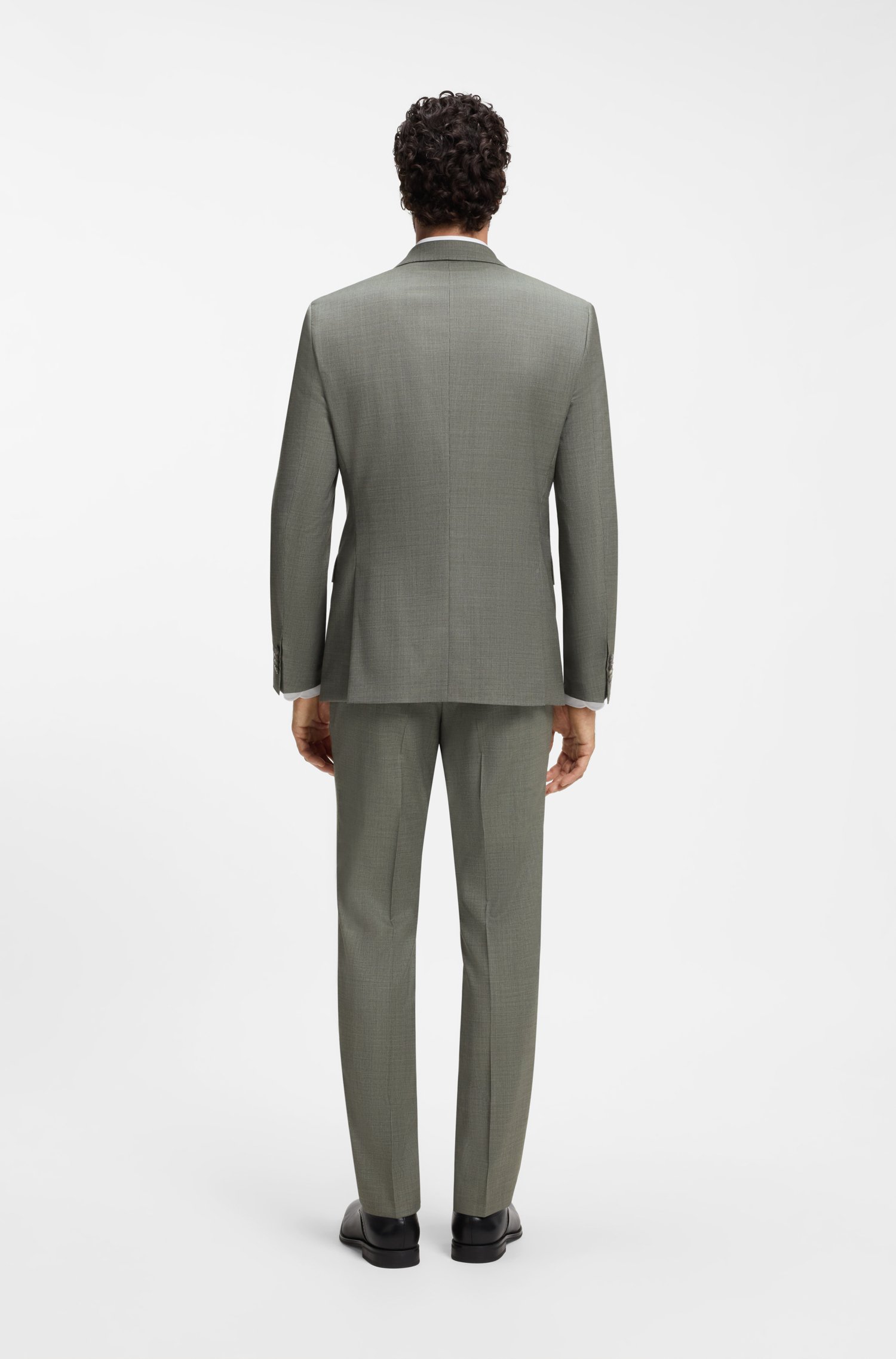 Boss Two-piece slim-fit suit in patterned stretch wool kostymer herr – bild 3