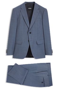 Costume Slim deux pièces en mohair stretch à motif