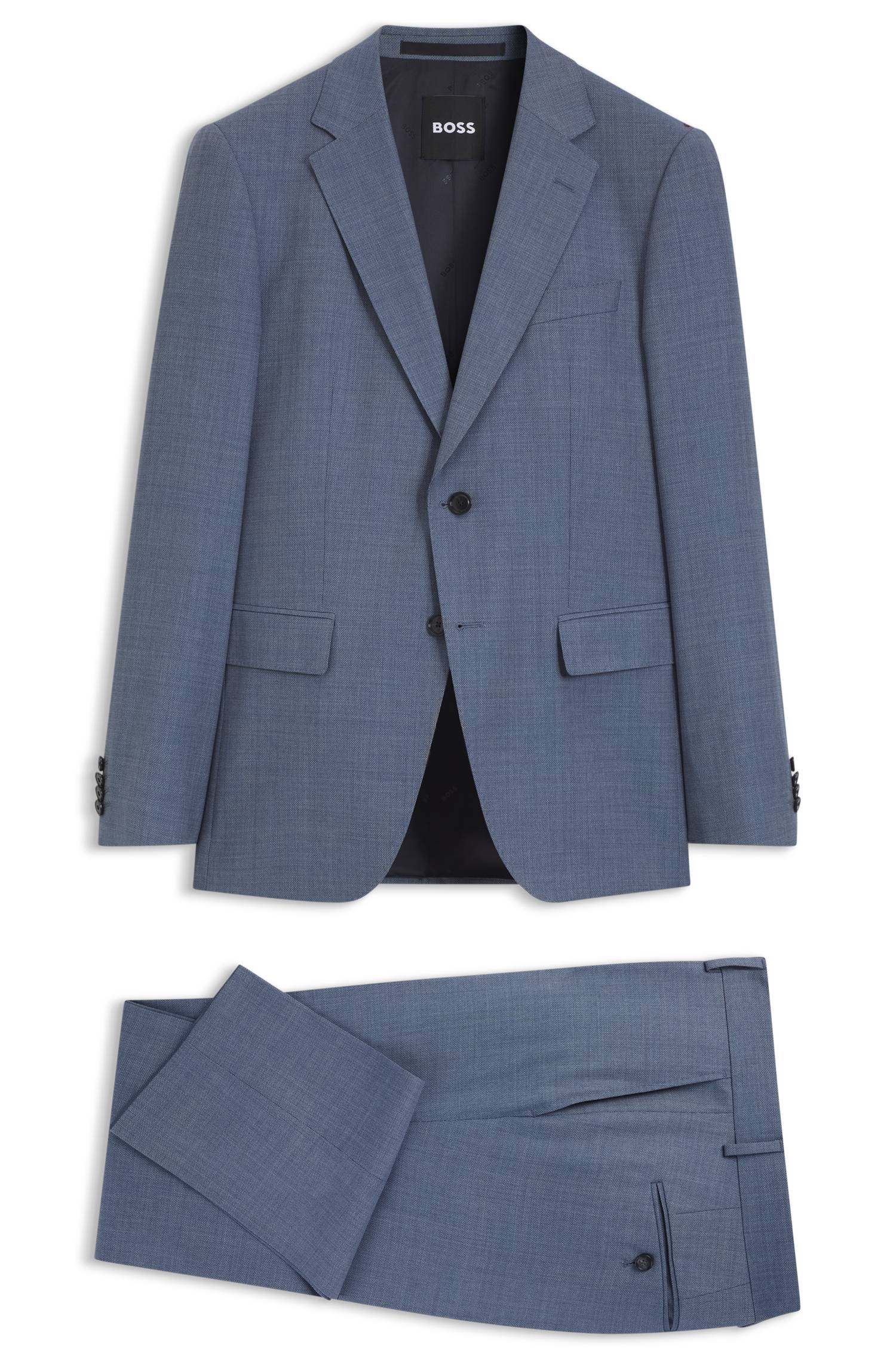 Boss Two-piece slim-fit suit in patterned stretch wool kostymer herr – bild 4