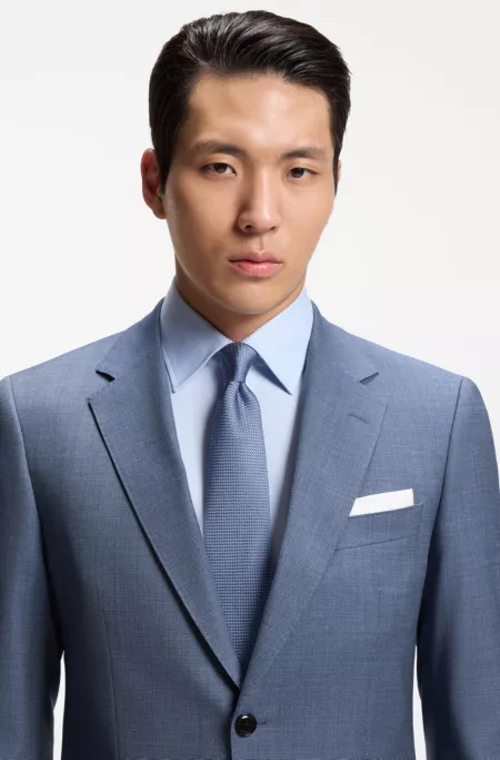 Slim-Fit Zweiteiler aus gemusterter Stretch-Wolle