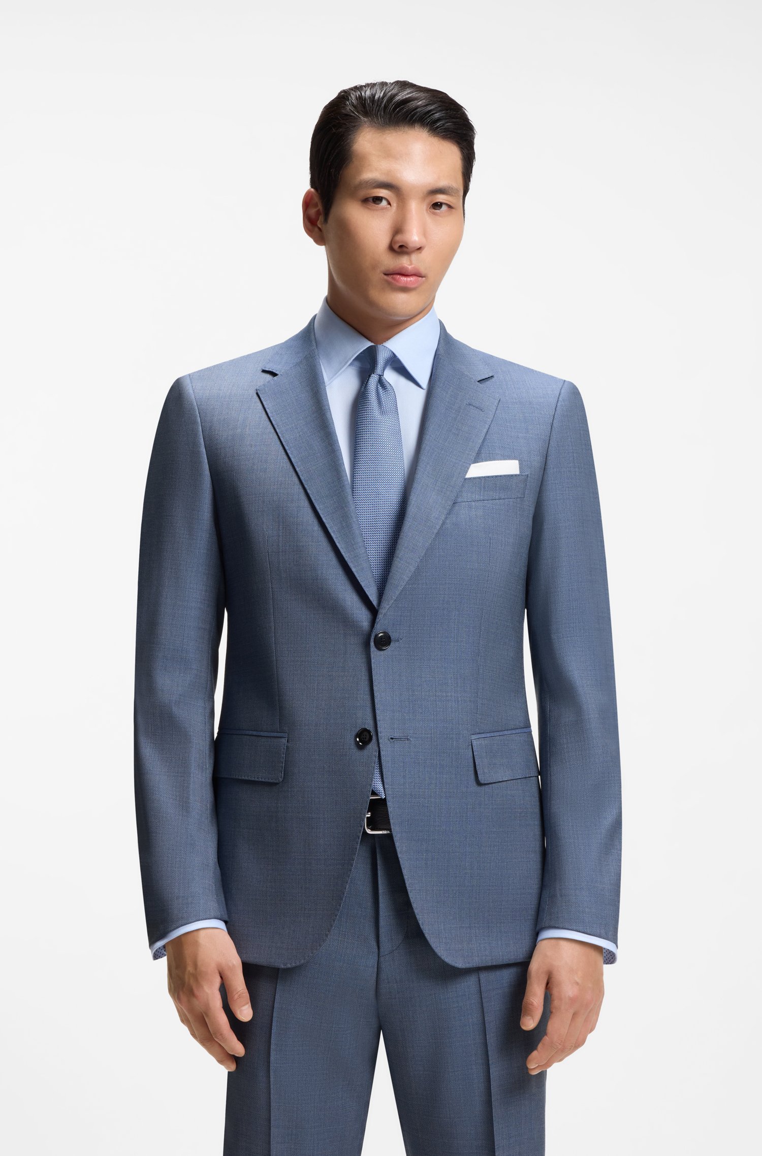 Boss Two-piece slim-fit suit in patterned stretch wool kostymer herr – bild 2