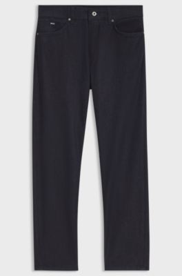 Straight-fit jeans in indigo stretch denim, Dark Blue