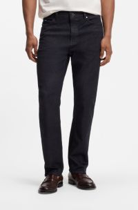Straight-fit jeans in indigo stretch denim, Dark Blue