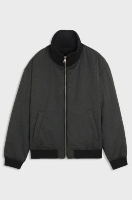 Lightweight wool jacket with reversible design, Dark Grey