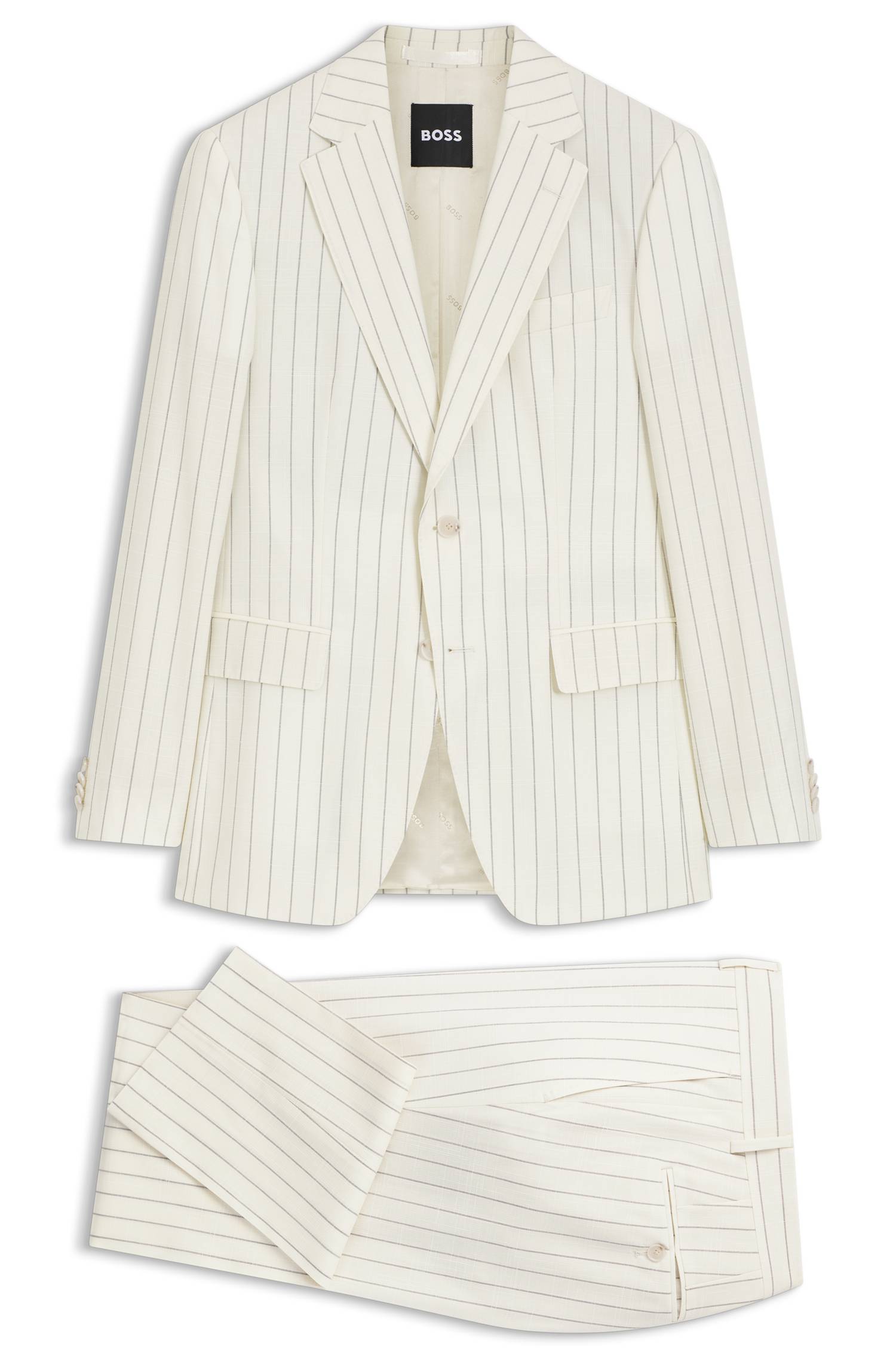 Boss Two-piece slim-fit suit in striped fabric kostymer herr – bild 4