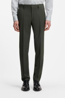 Abito due pezzi slim fit in lana vergine elasticizzata, Verde