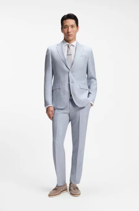 Two-piece regular-fit suit in checked fabric