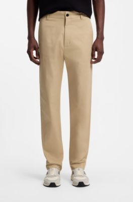 Chino slim fit in twill di cotone mercerizzato ed elasticizzato, Beige