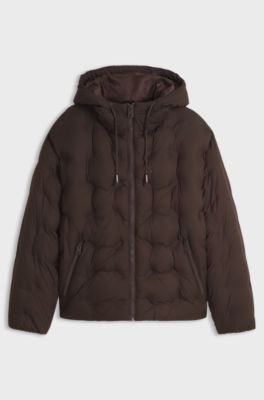 Water-repellent jacket with quilting, Brown
