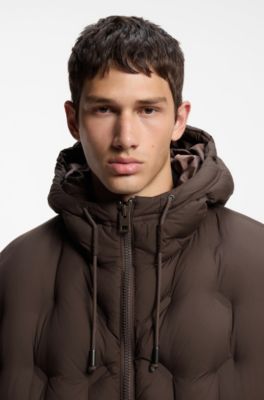 Water-repellent jacket with quilting, Brown