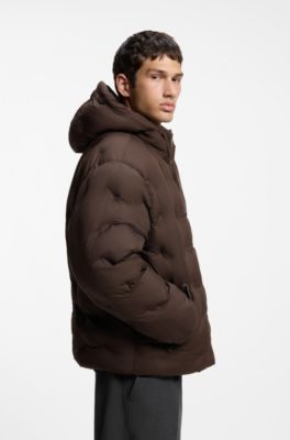 Water-repellent jacket with quilting, Brown