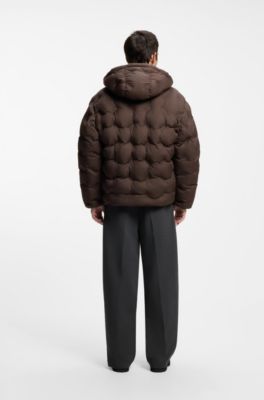 Water-repellent jacket with quilting, Brown