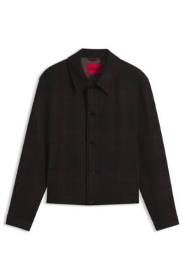 Hugo Wool-blend jacket with all-over check pattern vinterjackor herr – bild 4