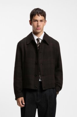 Wool-blend jacket with all-over check pattern