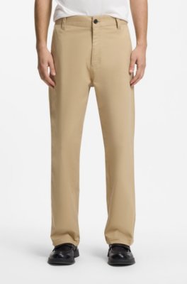 Straight-fit trousers in mercerised stretch cotton