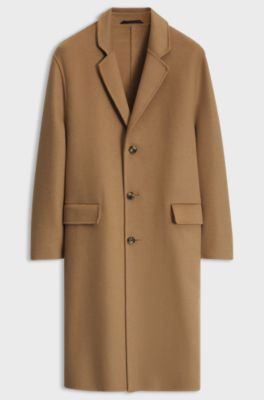 Single-breasted formal coat in a wool blend, Beige