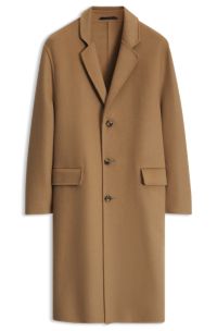 Single-breasted formal coat in a wool blend, Beige