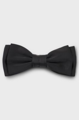 Silk-blend bow tie, Black